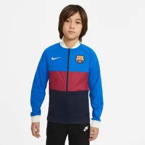 Nike 2021-22 Barcelona Youth I96 Anthem Jacket - Blue-Noble Red