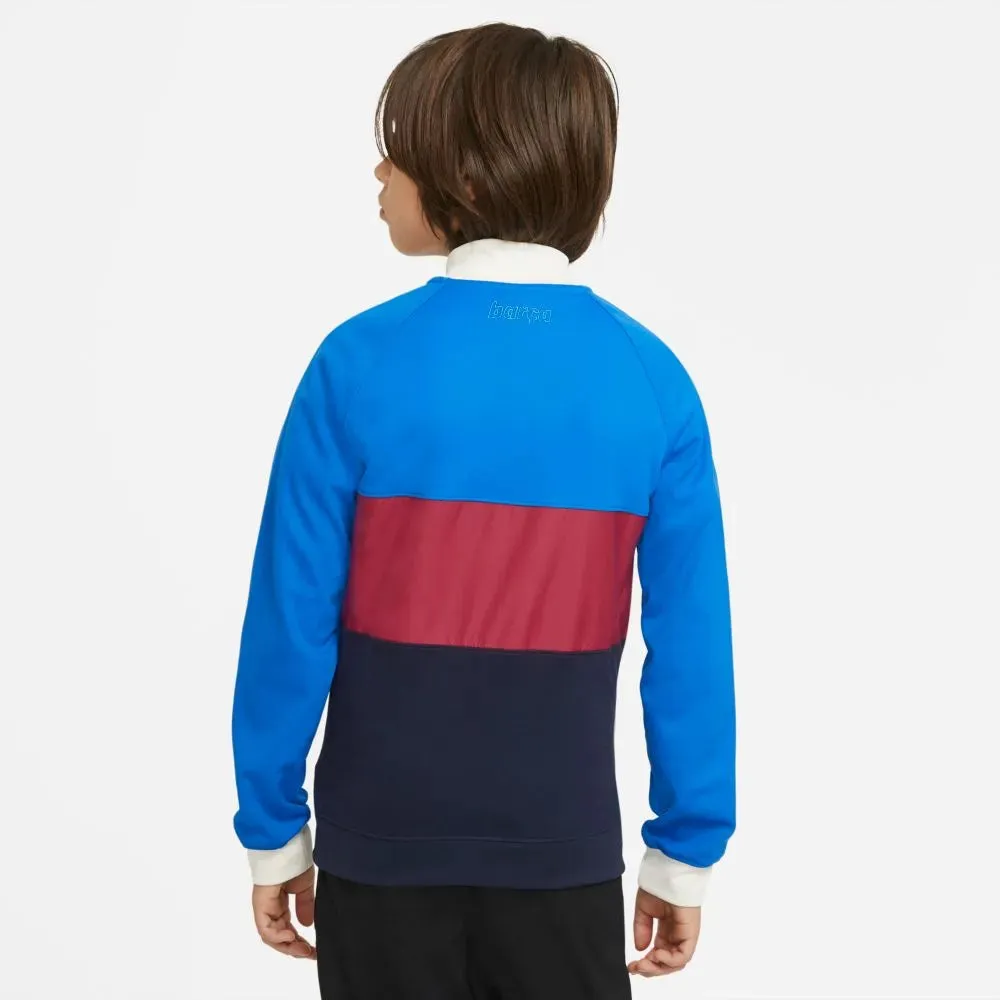 Nike 2021-22 Barcelona Youth I96 Anthem Jacket - Blue-Noble Red