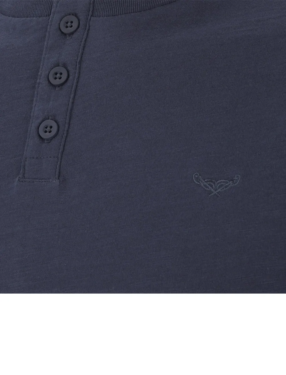 Oliver Cotton Slub Henley T-Shirt in Navy