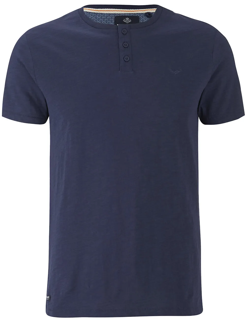 Oliver Cotton Slub Henley T-Shirt in Navy