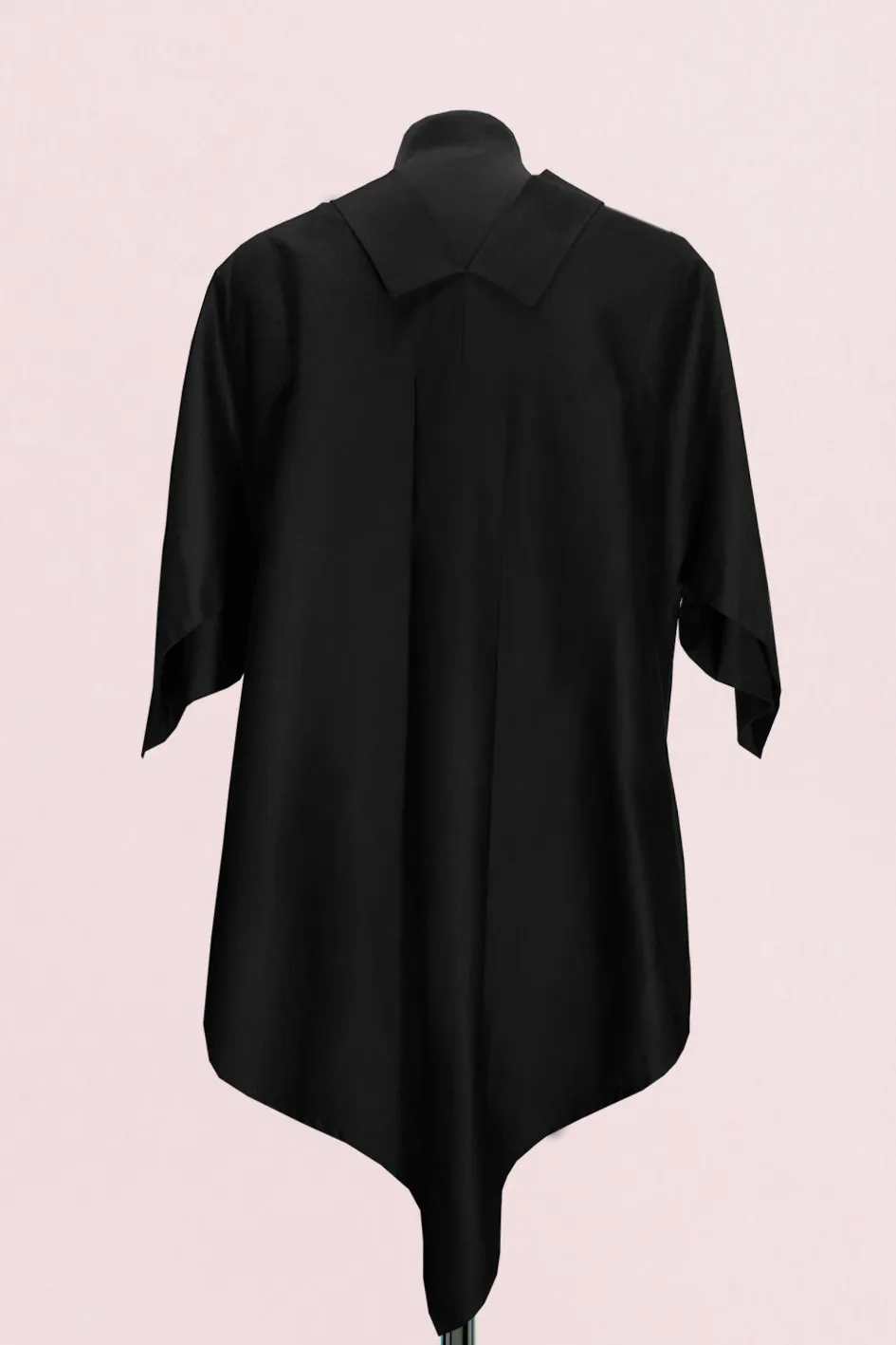 Origami Short Sleeves Classic Cotton Shirt / Black