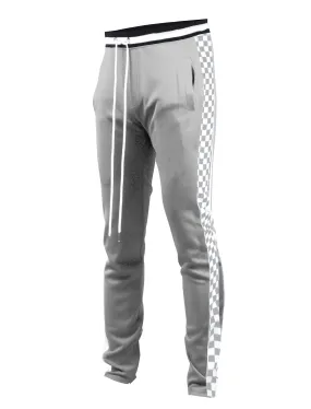 P11854 Checker Track Pants -SILVER