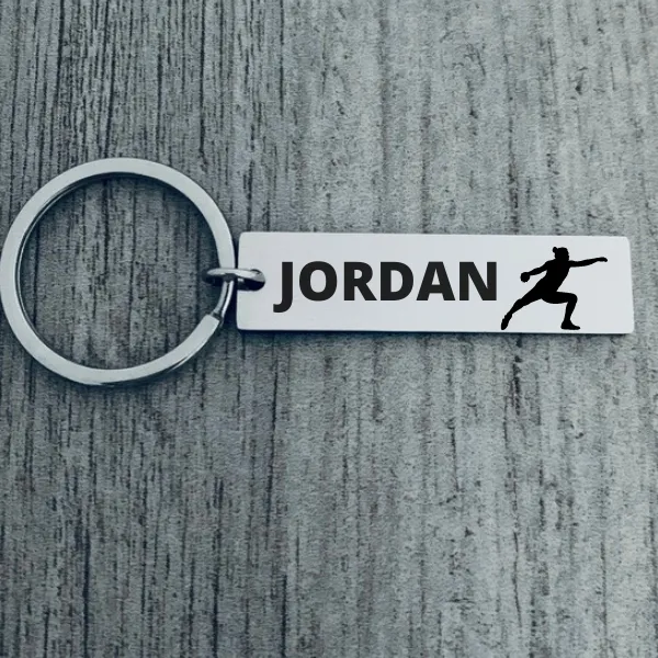 Personalized Track And Field Discus Keychain