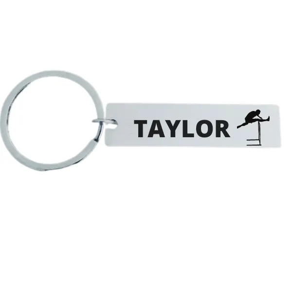 Personalized Track And Field Hurdles Keychain