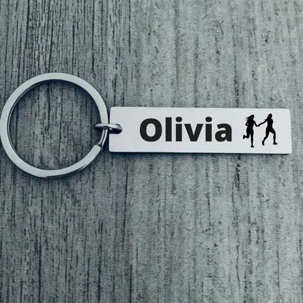 Personalized Track And Field Relay Keychain