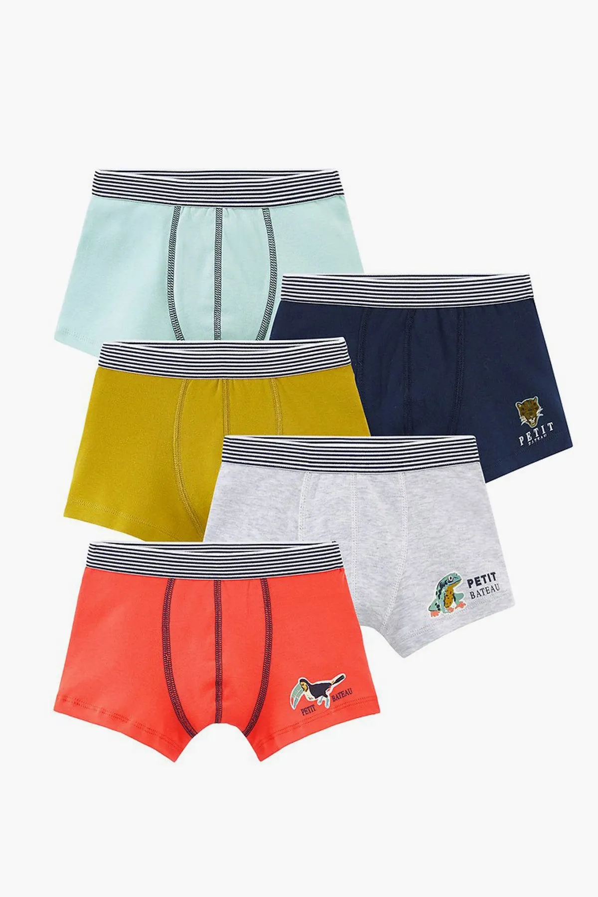 Petit Bateau 5-Pack Boys Boxer Shorts - Animals (Size 12 left)