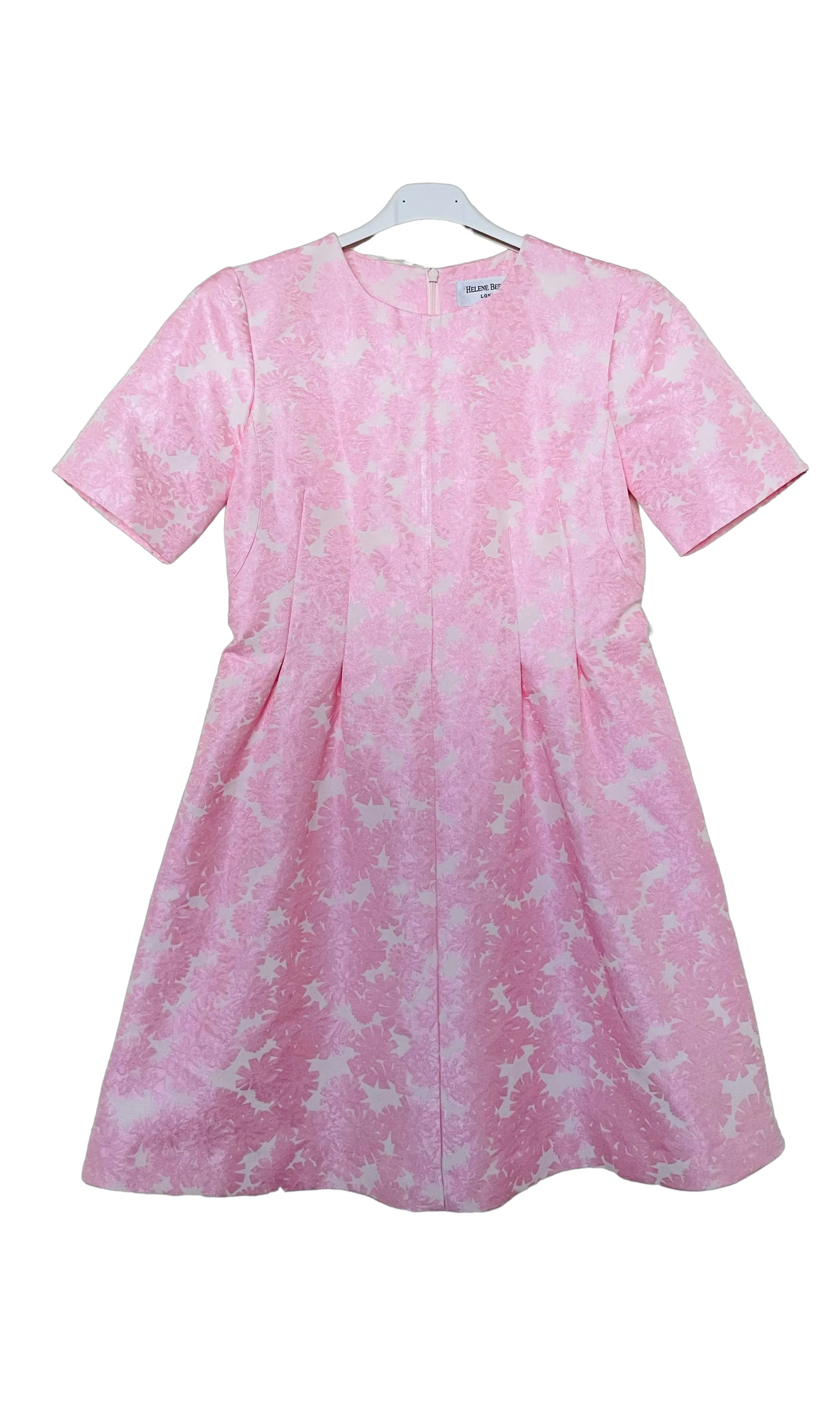 Pink and White Jacquard Mod Dress