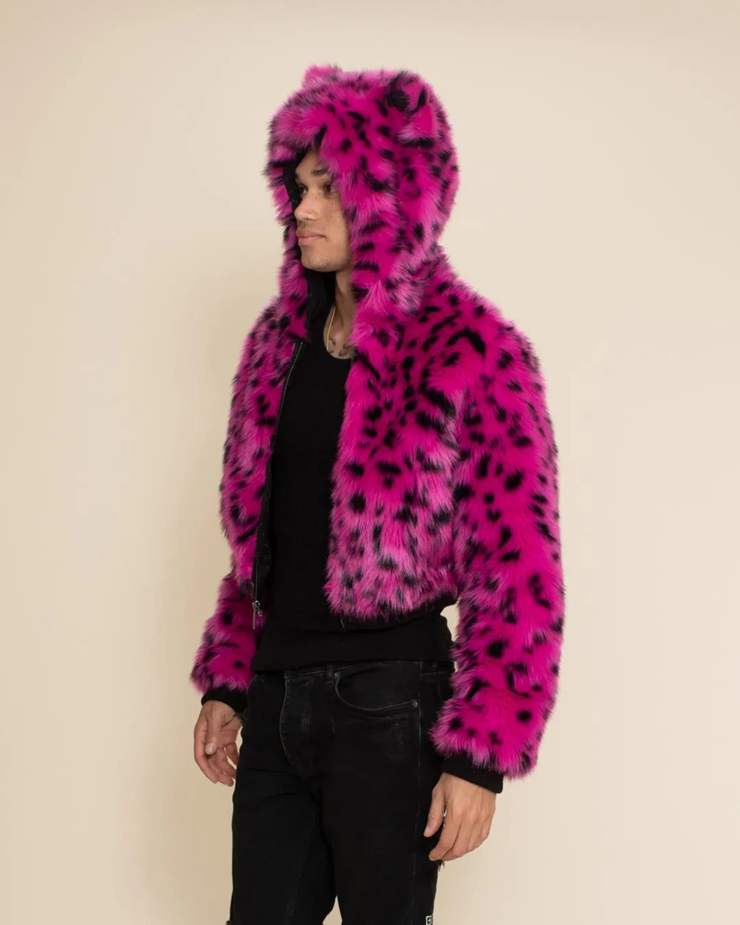 Pink Cheetah Classic Collector Edition Faux Fur Cropped Jacket | Men's