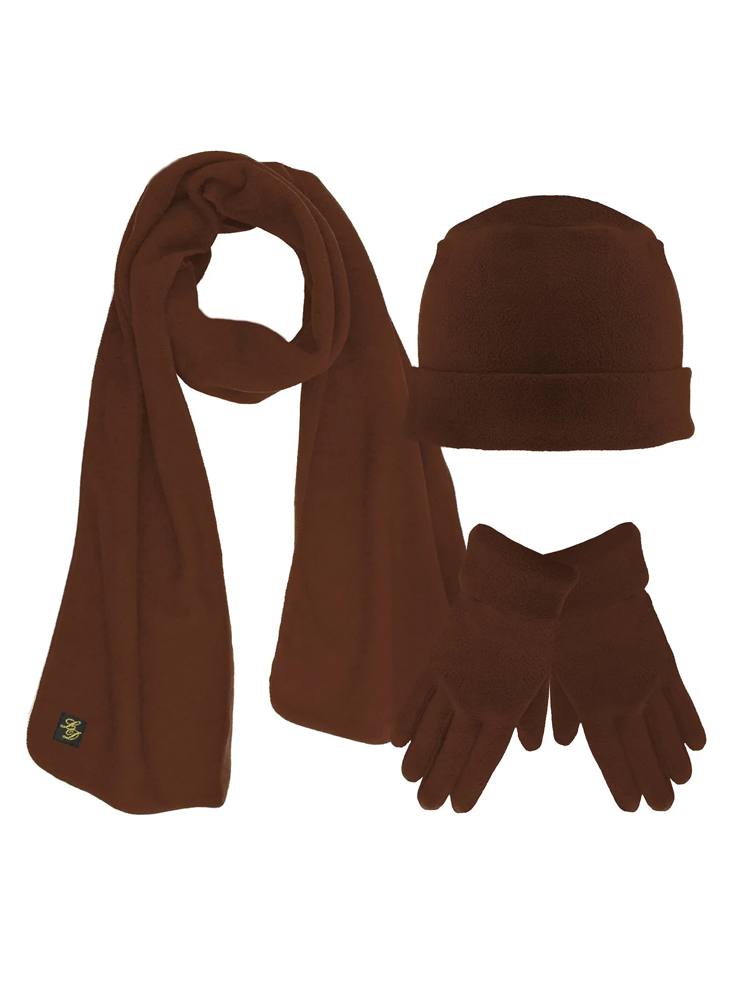 Polar Fleece 3 Piece Hat Scarf & Glove Matching Set