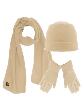 Polar Fleece 3 Piece Hat Scarf & Glove Matching Set