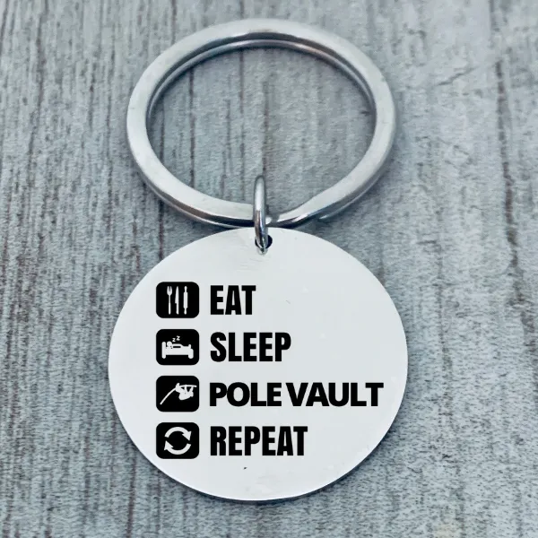 Pole Vault Keychain - Eat Sleep Pole Vault Repeat