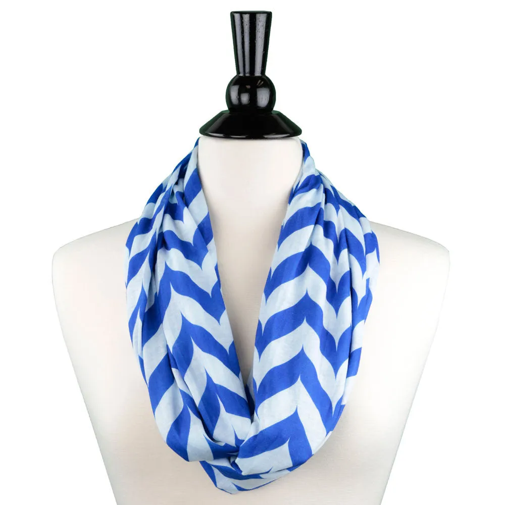 Pop Fashion Women's Infinity Scarf with Zipper Pocket, Chevron, Infinity Scarves