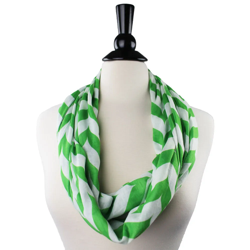 Pop Fashion Women's Infinity Scarf with Zipper Pocket, Chevron, Infinity Scarves