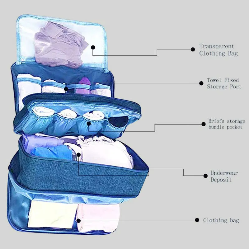 Portable Multifunctional Travel Oxford Underwear Storage Bag