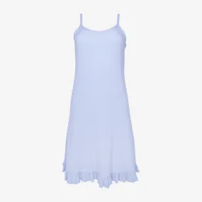 Powder Blue Ribbed Women's Sleeveless Slip Dress