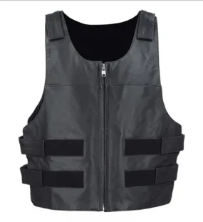 PREMIUM Tactical Style Ladies Zippered Leather Club Vests