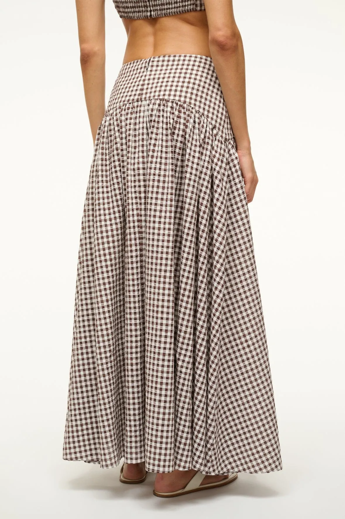 PROCIDA COVERUP SKIRT | DARK CHOCOLATE GINGHAM