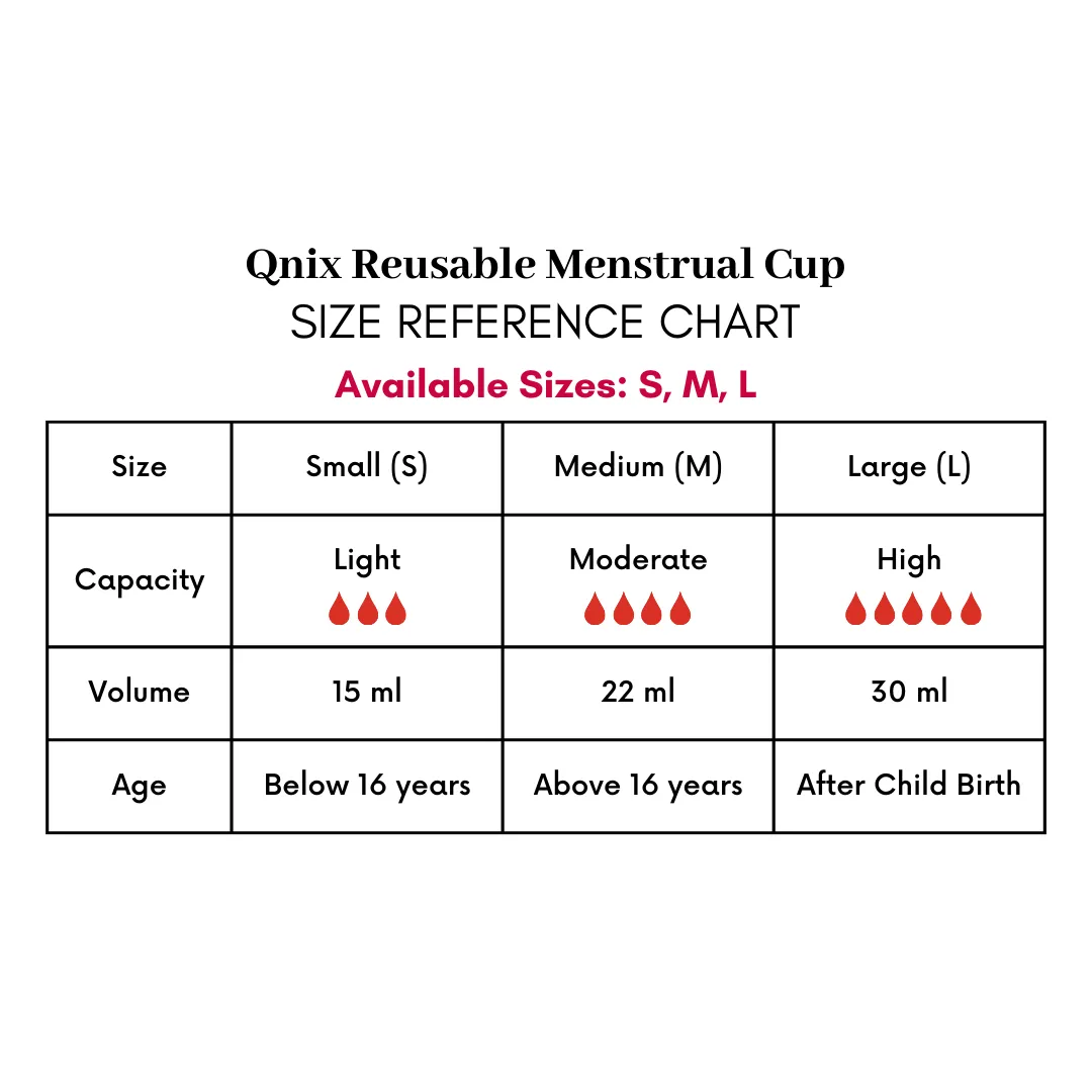 QNIX Reusable Menstrual Cup | Medium