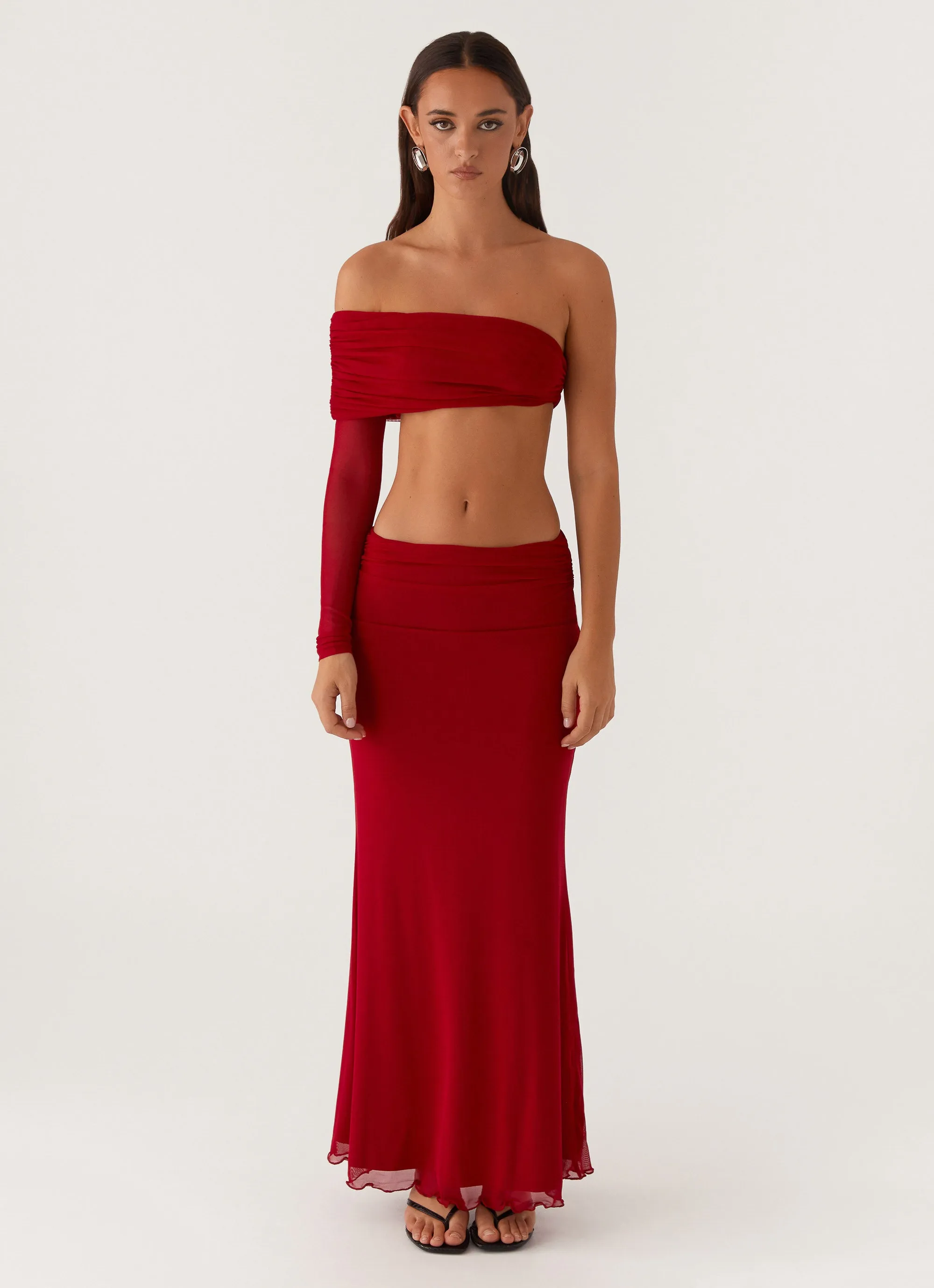 Rayne Maxi Skirt - Red