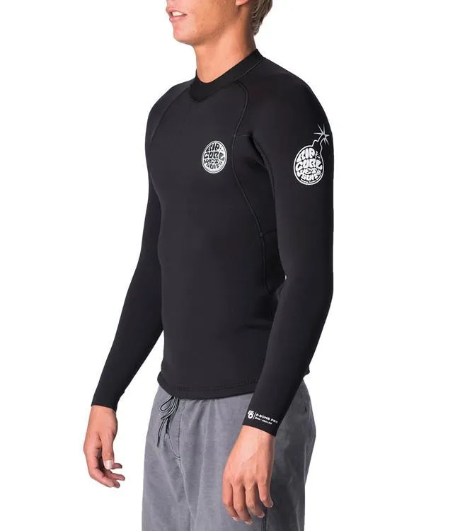 Ripcurl E-Bomb Mens 1.5mm Heater Top (2019) - Black