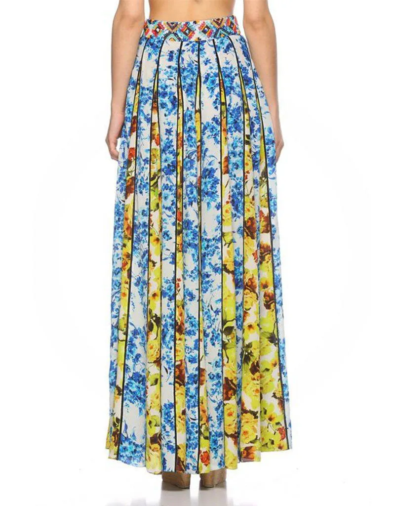 Rococo Sand Romantic Florals Maxi Skirt