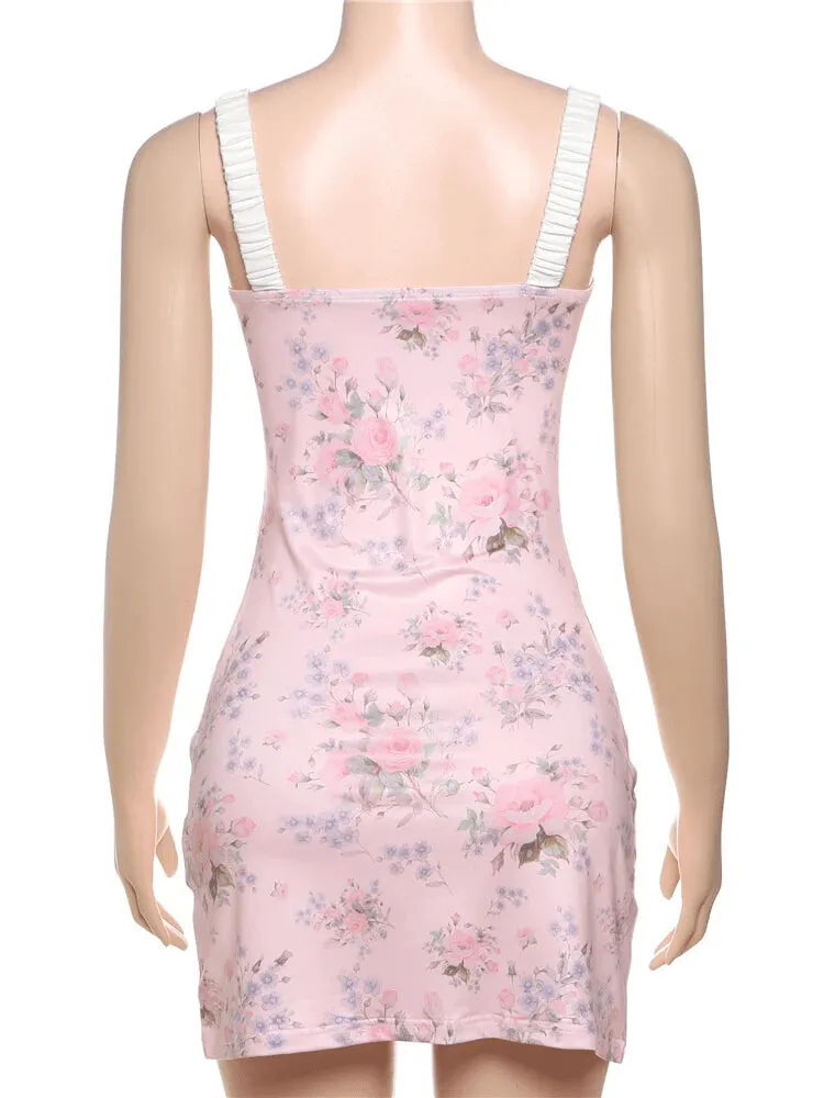 Romantic Floral Bustier Slip Dress