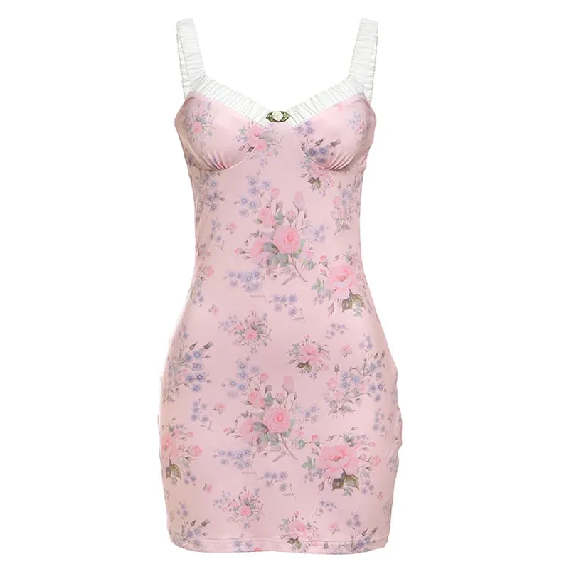 Romantic Floral Bustier Slip Dress