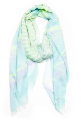 Scarf / Light Lime Green & Sky Blue / Unisex