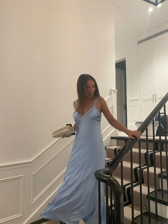 Sexy Light Blue Long Prom Dresses , Evening Gown    fg5128