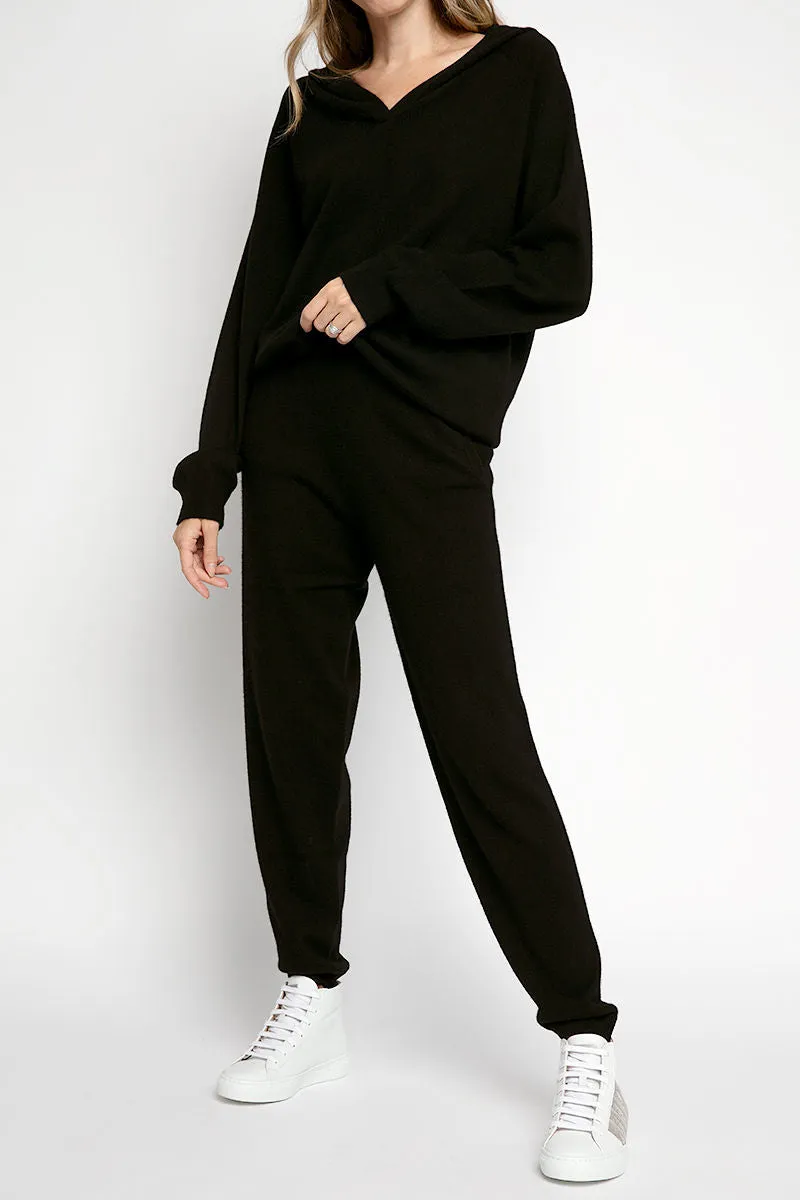 Shock Cashmere Track Pant in Black