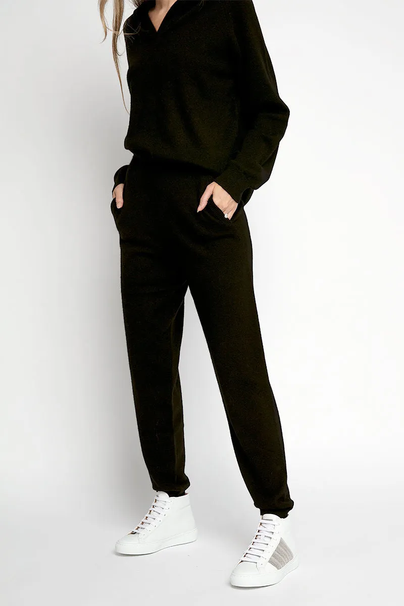 Shock Cashmere Track Pant in Black