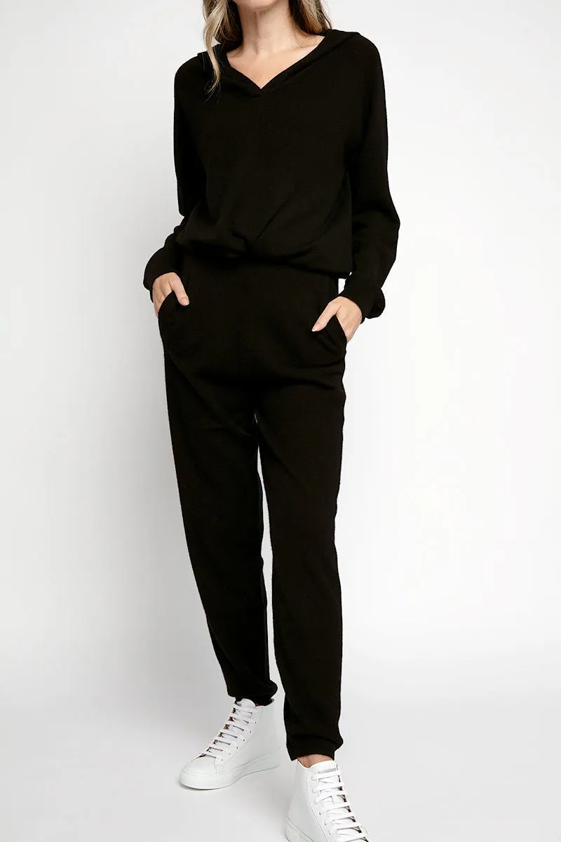 Shock Cashmere Track Pant in Black