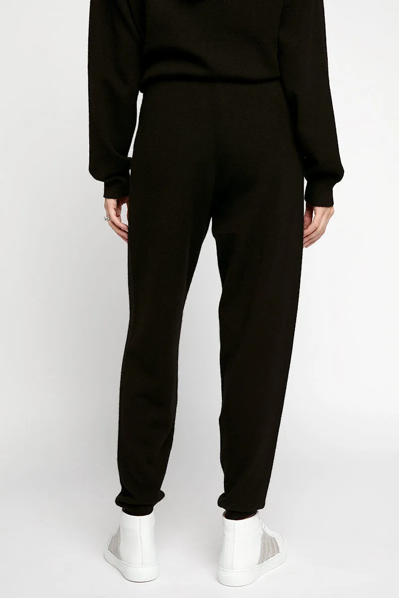 Shock Cashmere Track Pant in Black