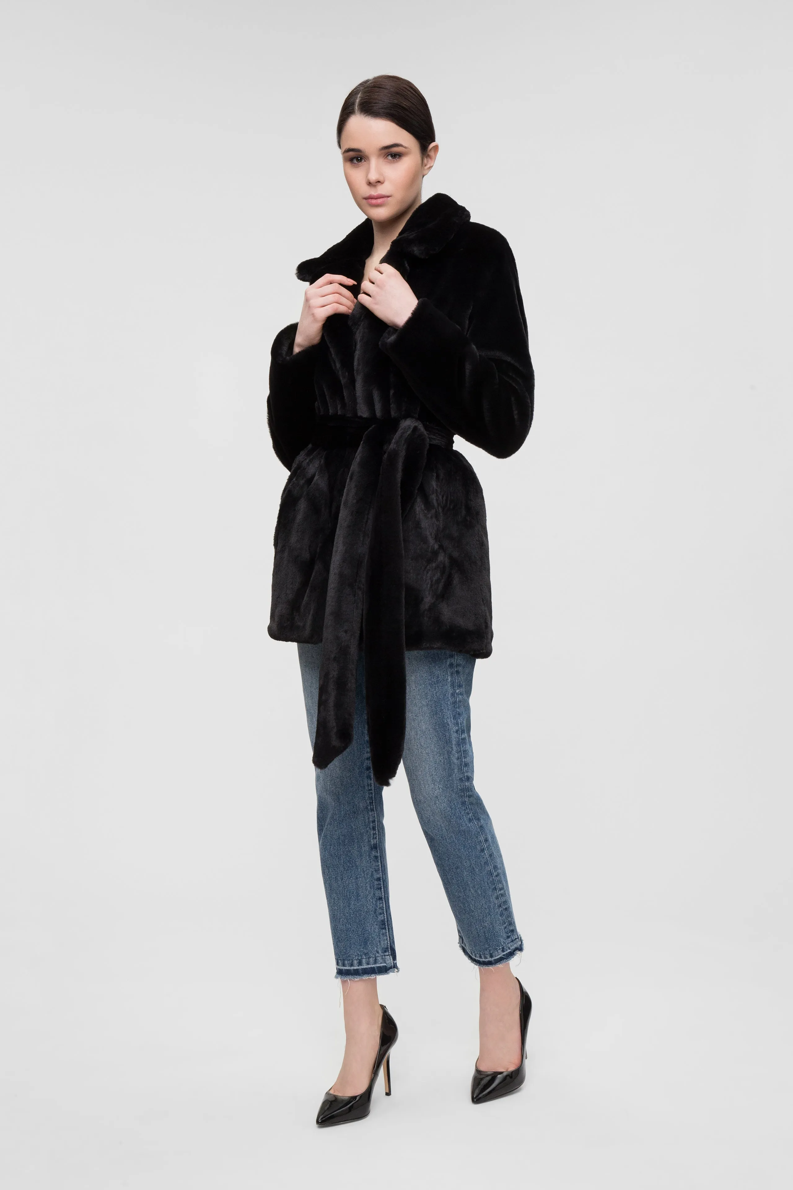 Short faux fur coat