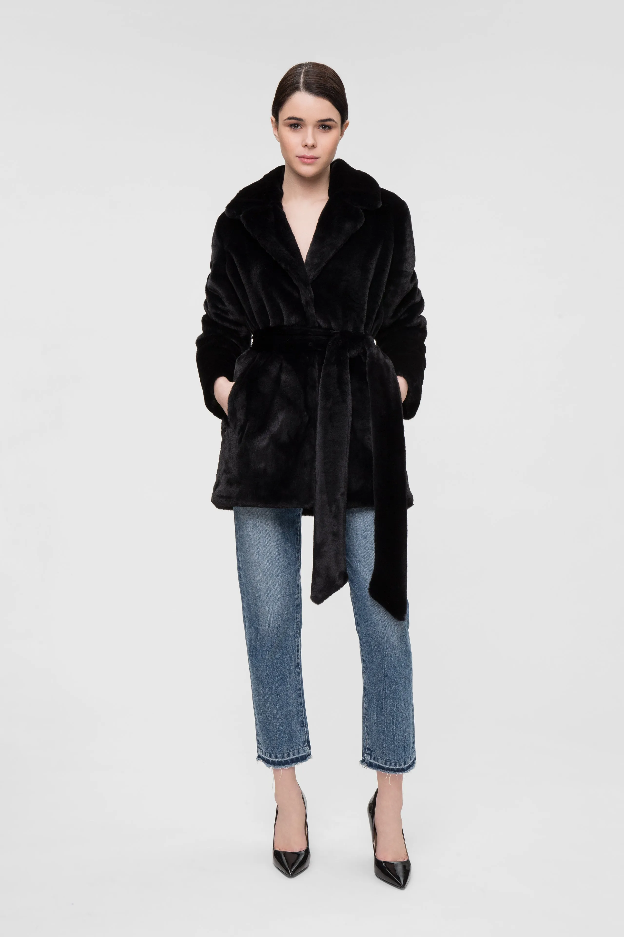 Short faux fur coat