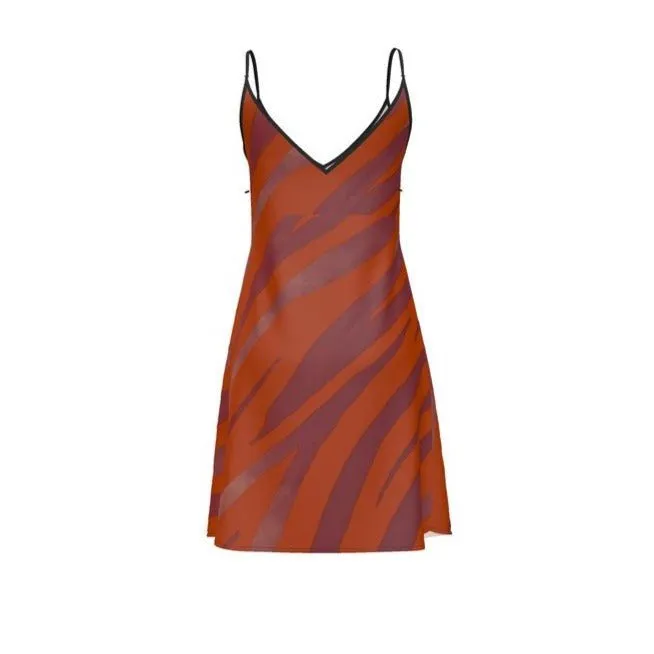 Short Slip Dress Red Zebra