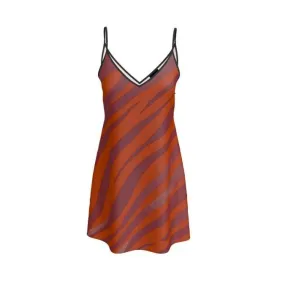 Short Slip Dress Red Zebra