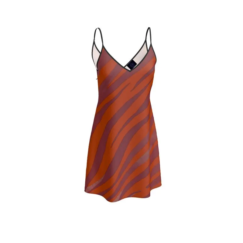 Short Slip Dress Red Zebra