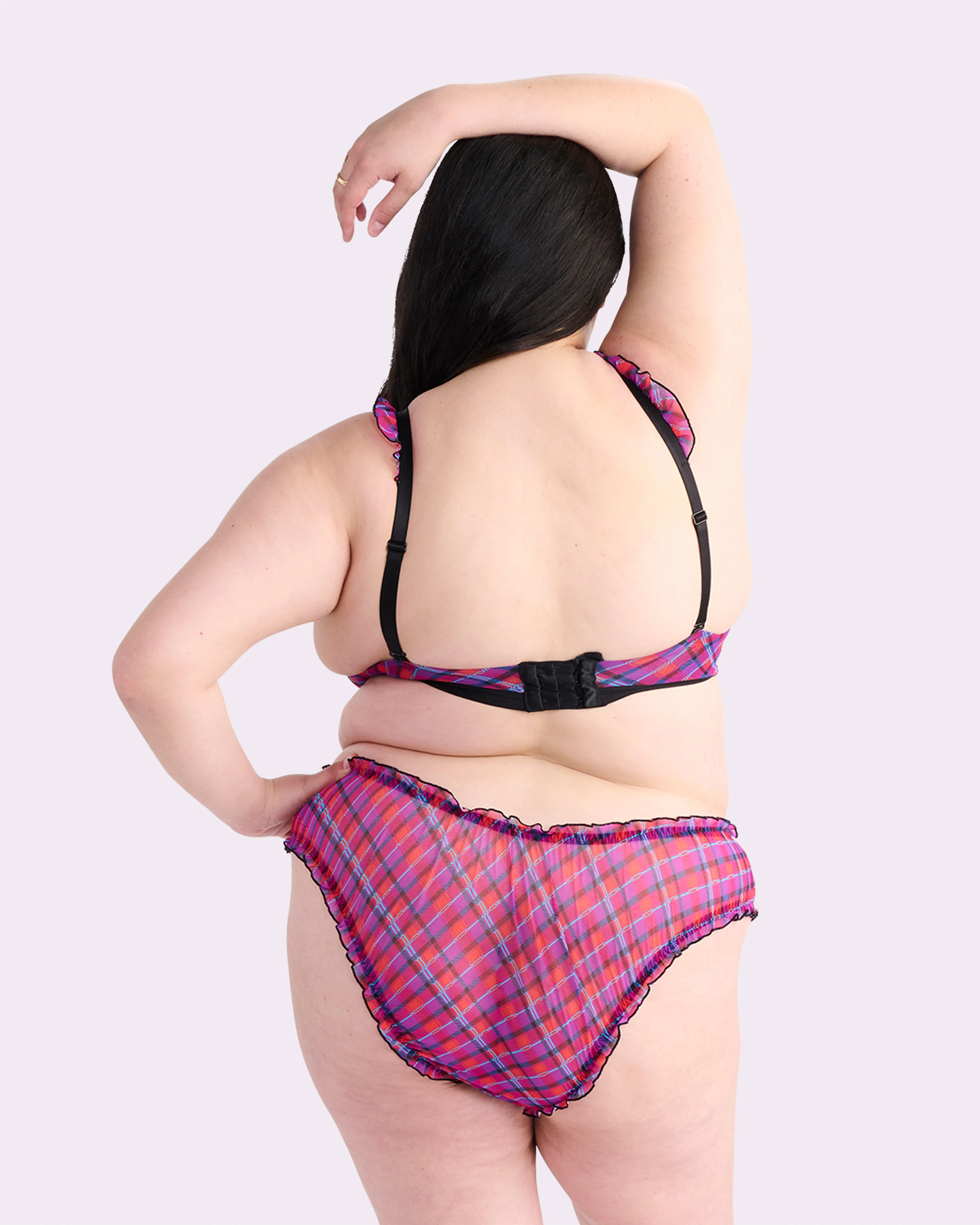 Silky Mesh Flutter Cheeky | Silky Mesh (Pop Plaid)