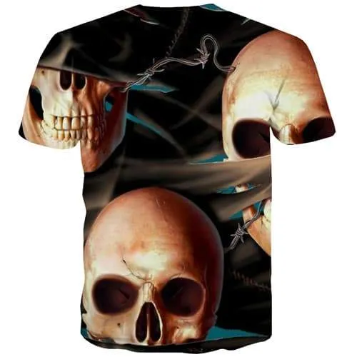 Skull T shirts Men Abstract Tshirt Anime Psychedelic Shirt Print War Tshirts Cool Gothic T shirts Funny Short Sleeve T shirts