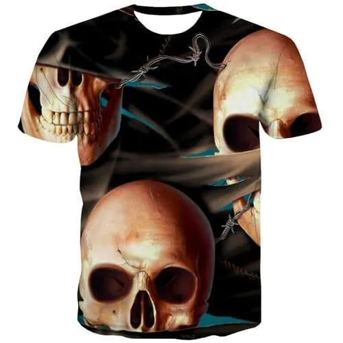 Skull T shirts Men Abstract Tshirt Anime Psychedelic Shirt Print War Tshirts Cool Gothic T shirts Funny Short Sleeve T shirts