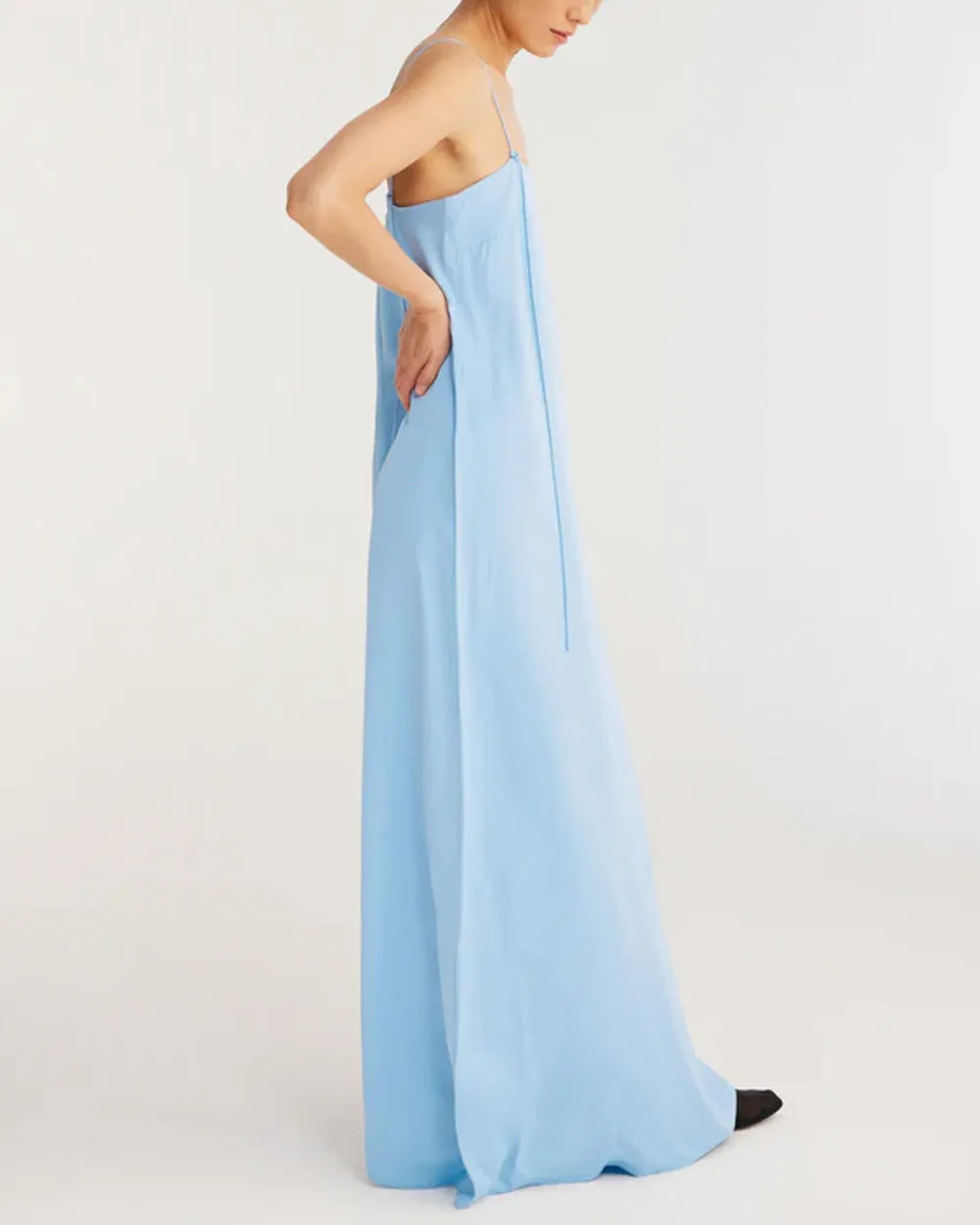 Sky Satin Slip Dress