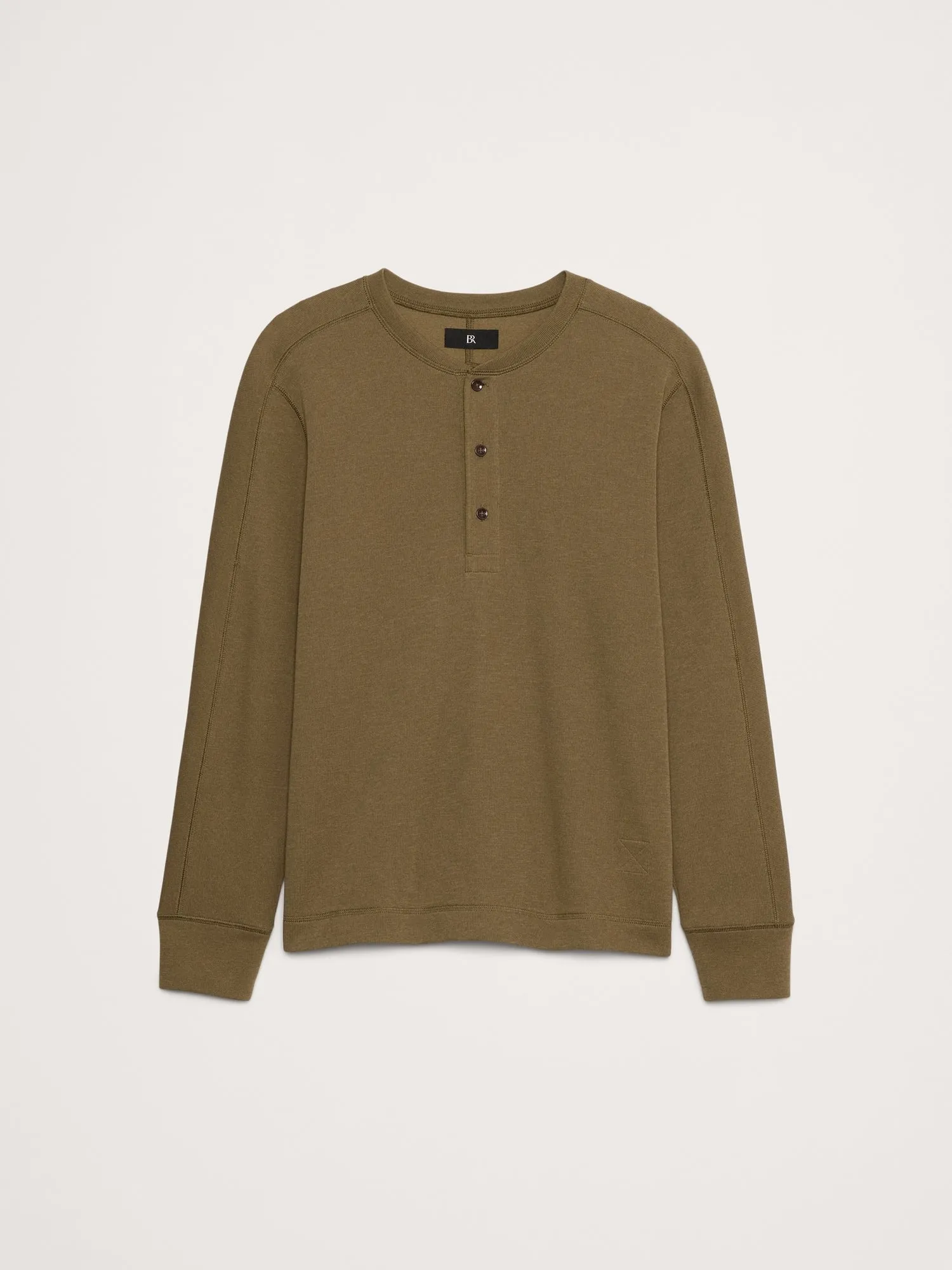 Slub Double-Knit Henley T-Shirt