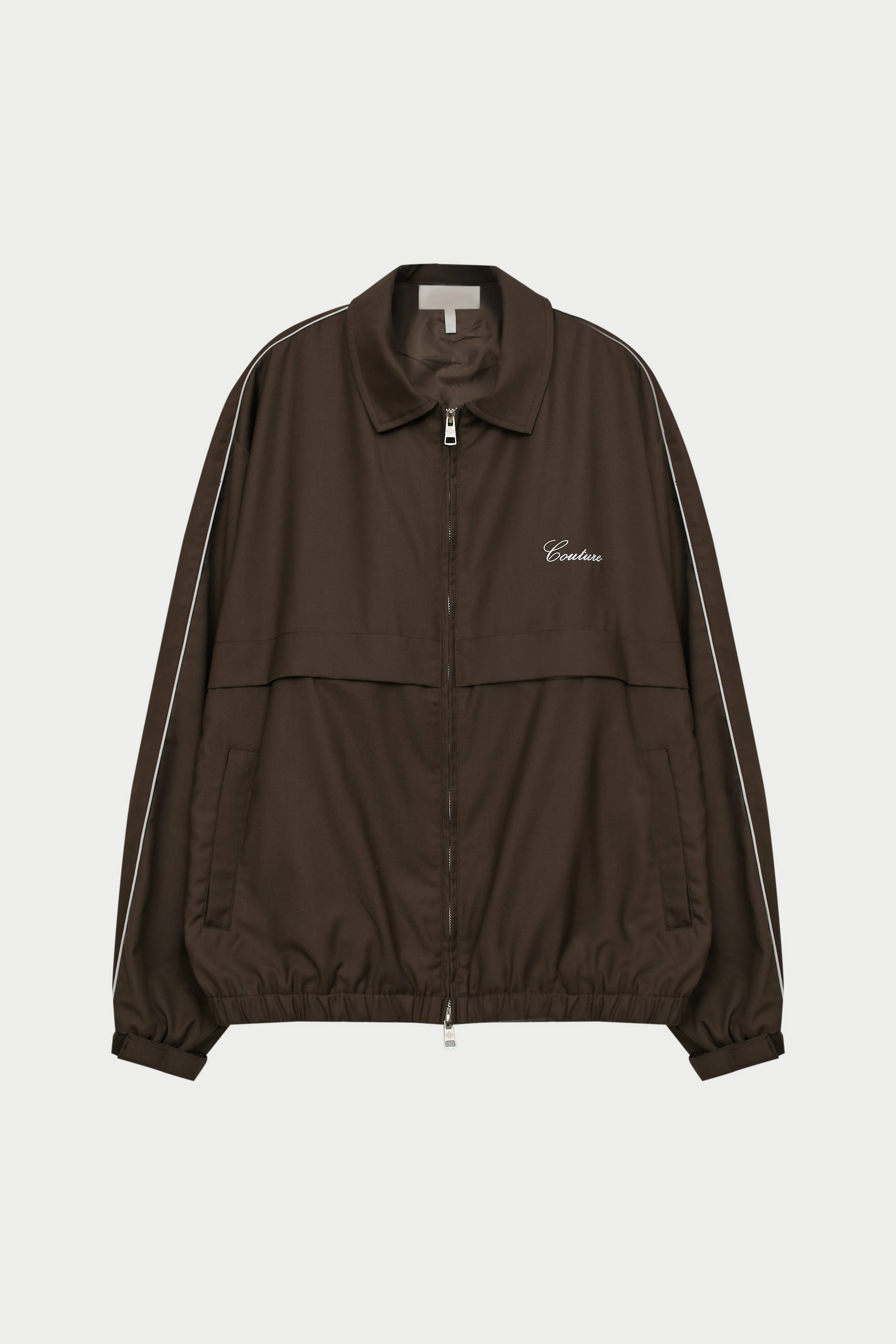 SMART PIPED TRACK JACKET - BROWN