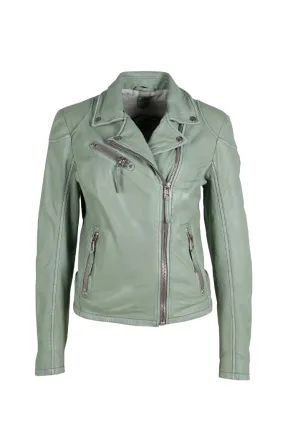 Sofia Leather Jacket - Frosty Green