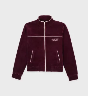 SR Sport Velour Track Jacket - Merlot