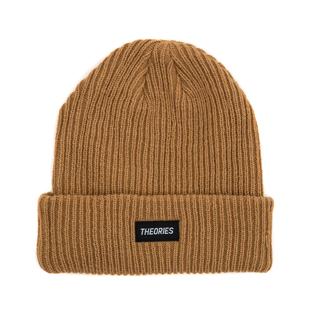 Stamp Label Rib Knit Beanie (Mustard)