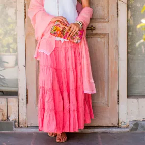 Strawberry Frills Pink Cotton Skirt