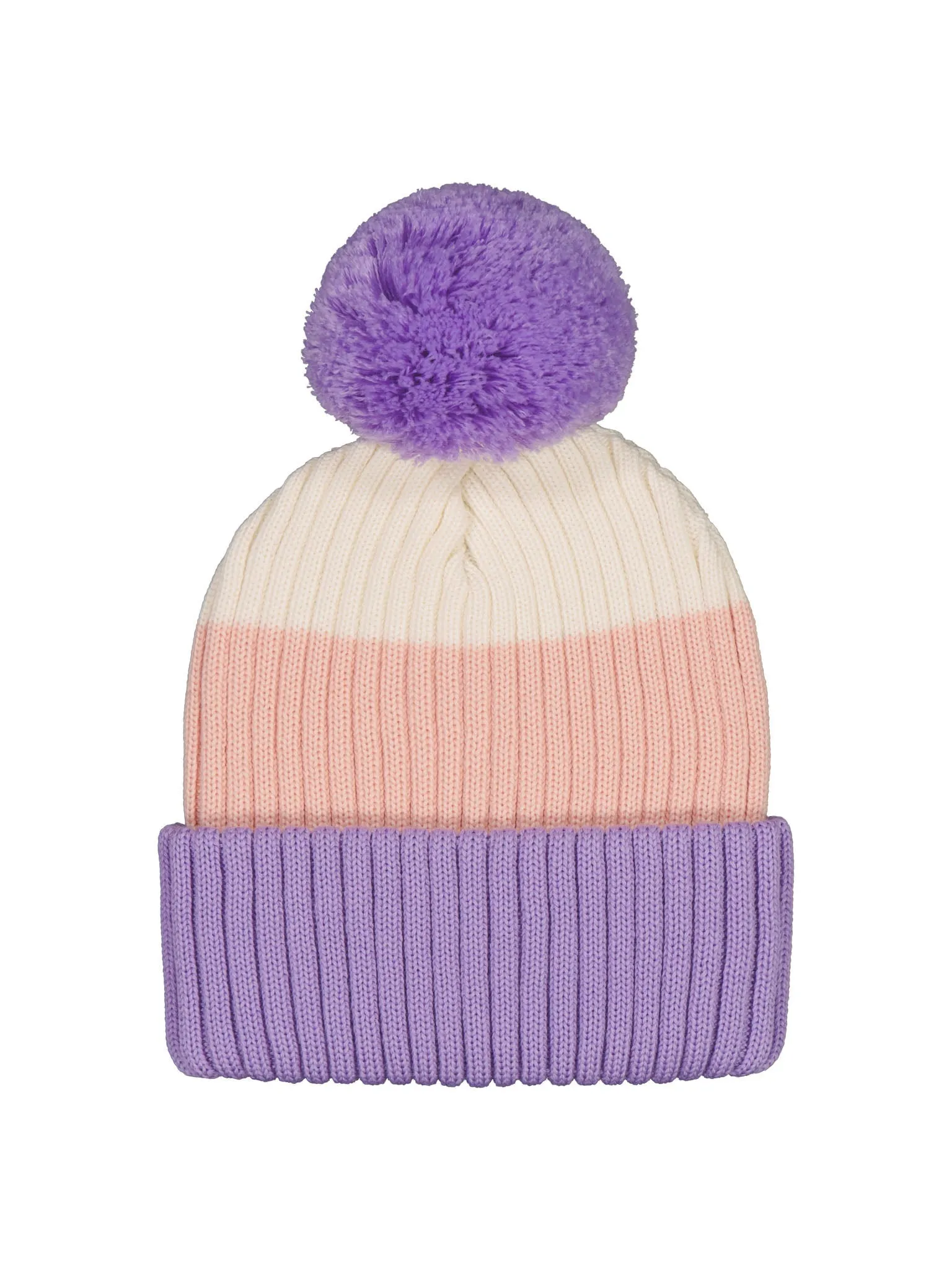 Striped Pompom Beanie Lilac/Blush/Offwhite