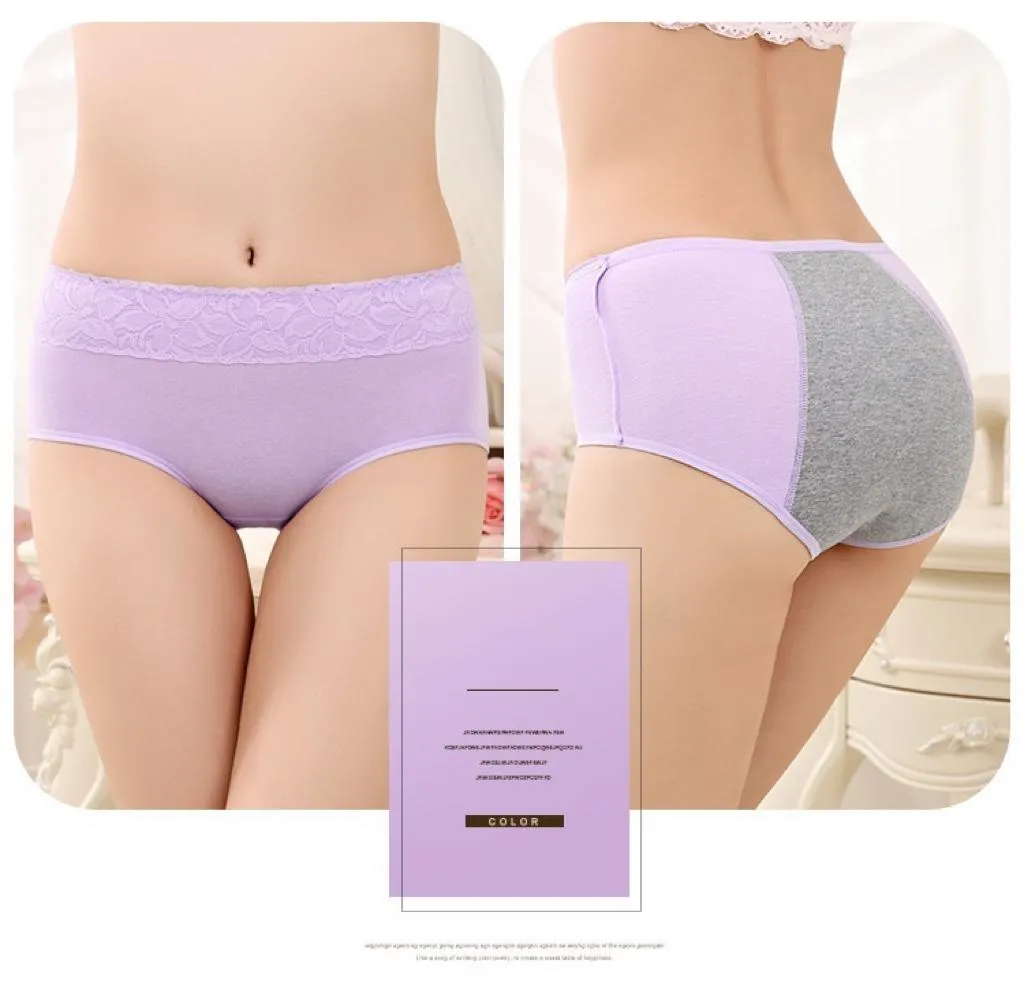 Super Soft Cotton High Waist Leak Proof Period Panties-Purple